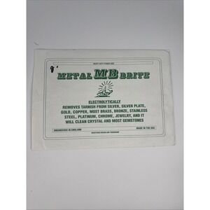 Metal Brite- Electrolytically Removes Tarnish From Silver & Other Metals
